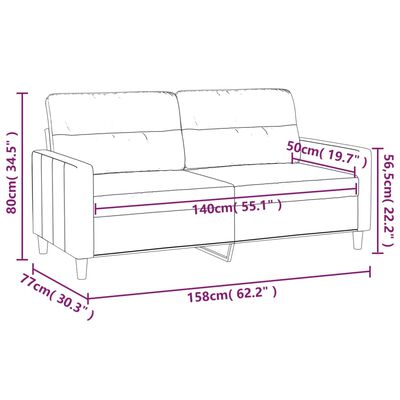 vidaXL Tweezitsbank 140 cm stof bruin