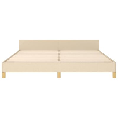 vidaXL Bedframe met hoofdeinde stof crèmekleurig 180x200 cm