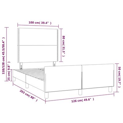 vidaXL Bedframe zonder matras 120x200 cm fluweel donkergroen