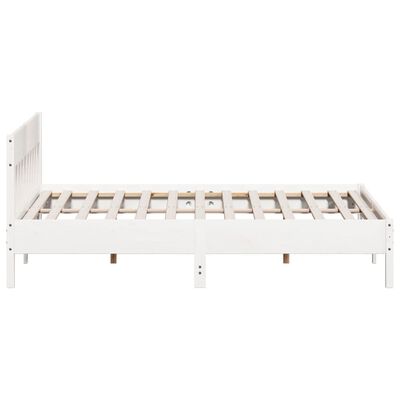 vidaXL Bedframe zonder matras massief grenenhout wit 180x200 cm