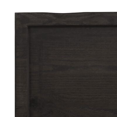 vidaXL Wastafelblad 80x30x(2-6) cm behandeld massief hout donkerbruin