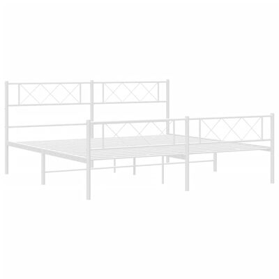 vidaXL Bedframe met hoofd- en voeteneinde metaal wit 200x200 cm