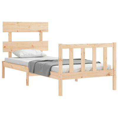 vidaXL Bedframe met hoofdbord massief hout