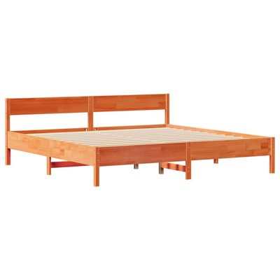 vidaXL Bedframe zonder matras massief grenenhout wasbruin 200x200 cm