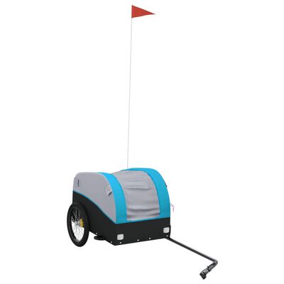 vidaXL Fietstrailer 30 kg ijzer zwart en blauw