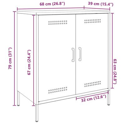 vidaXL Dressoir 68x39x79 cm staal antracietkleurig