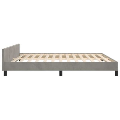 vidaXL Bedframe met hoofdeinde fluweel lichtgrijs 180x200 cm