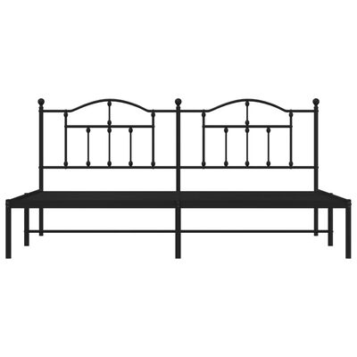 vidaXL Bedframe met hoofdbord metaal zwart 200x200 cm