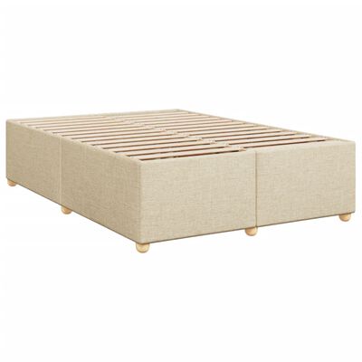 vidaXL Boxspring met matras stof crèmekleurig 160x200 cm