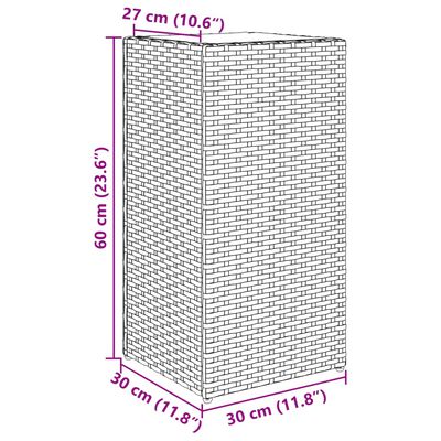 vidaXL Plantenbak 30x30x60 cm poly rattan grijs