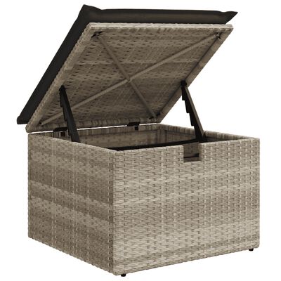 vidaXL 7-delige Loungeset met kussens poly rattan lichtgrijs