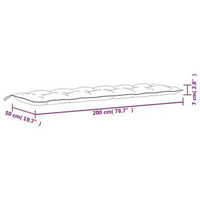 vidaXL Tuinbankkussens 2 st 200x50x7 cm oxford stof wijnrood