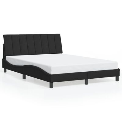 vidaXL Bedframe met hoofdeinde fluweel zwart 140x190 cm