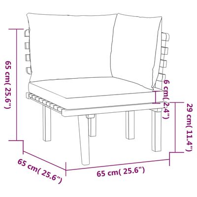 vidaXL 7-delige Loungeset met kussens massief acaciahout