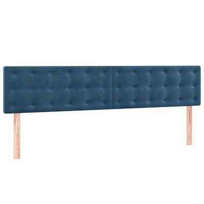 vidaXL Boxspring met matras fluweel donkerblauw 160x200 cm