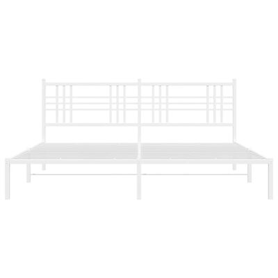 vidaXL Bedframe met hoofdbord metaal wit 193x203 cm