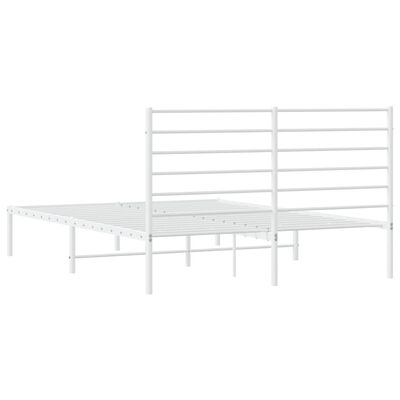 vidaXL Bedframe met hoofdbord metaal wit 140x190 cm