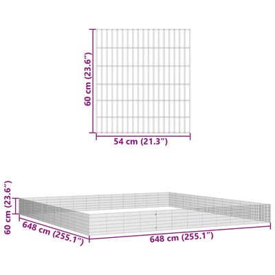 vidaXL Dierenverblijf 48 panelen 54x60 cm gegalvaniseerd ijzer