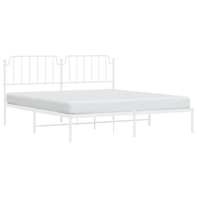 vidaXL Bedframe met hoofdbord metaal wit 180x200 cm