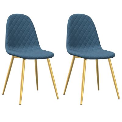 vidaXL Eetkamerstoelen 2 st fluweel blauw