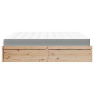 vidaXL Bed met matras massief grenenhout 200x200 cm