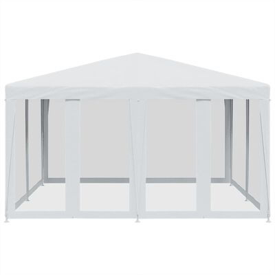 vidaXL Partytent met 8 mesh zijwanden 4x4 m HDPE wit