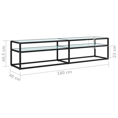 vidaXL Tv-meubel 180x40x40,5 cm gehard glas witmarmerkleurig