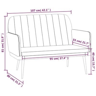 vidaXL Bankje 107x80x81 cm kunstleer crèmekleurig