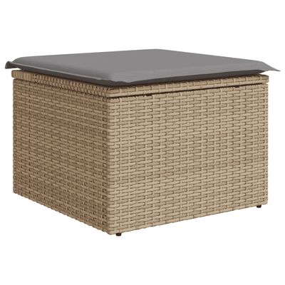 vidaXL 11-delige Tuinset met kussens poly rattan beige