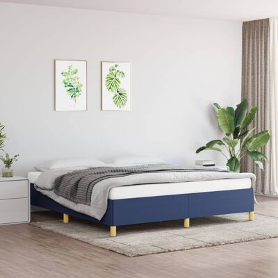 vidaXL Bedframe zonder matras stof blauw 160x200 cm