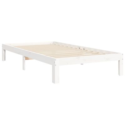 vidaXL Bedframe met hoofdbord massief hout wit 100x200 cm