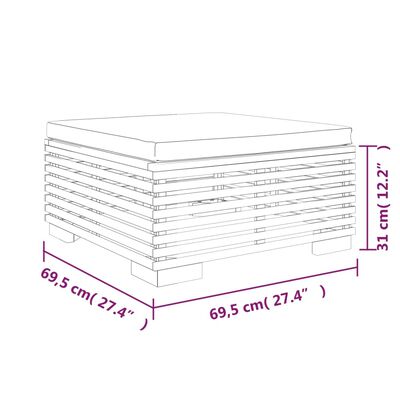 vidaXL 5-delige Loungeset met kussens massief teakhout