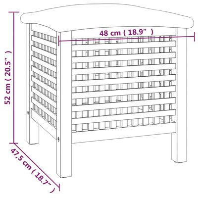 vidaXL Badkamerkruk 48x47,5x52 cm massief walnotenhout