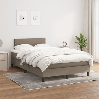 vidaXL Boxspring met matras stof taupe 120x190 cm