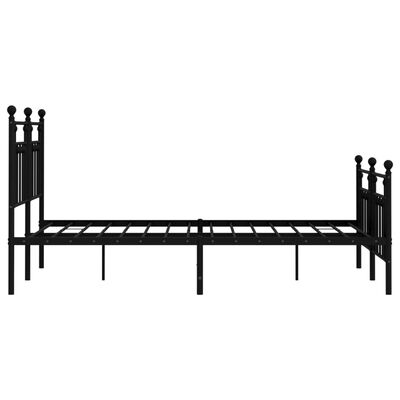 vidaXL Bedframe met hoofd- en voeteneinde metaal zwart 140x190 cm