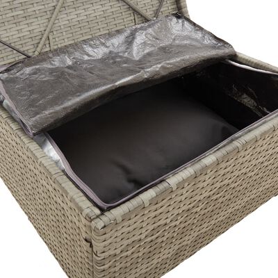 vidaXL 7-delige Loungeset met kussens poly rattan grijs