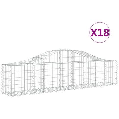 vidaXL Schanskorven 18 st gewelfd 200x30x40/60 cm gegalvaniseerd ijzer