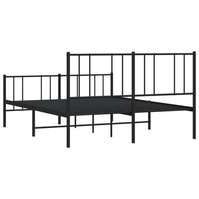 vidaXL Bedframe met hoofd- en voeteneinde metaal zwart 150x200 cm