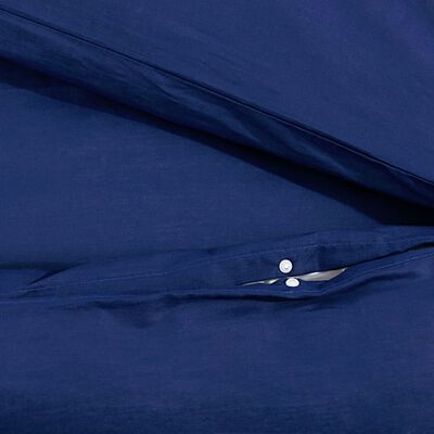 vidaXL Dekbedovertrekset 220x240 cm microvezel marineblauw