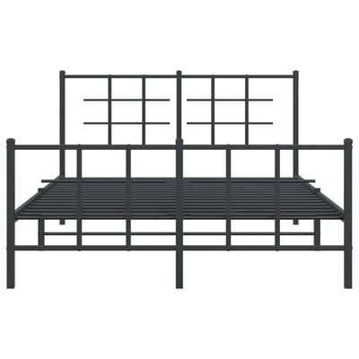 vidaXL Bedframe met hoofd- en voeteneinde metaal zwart 140x200 cm