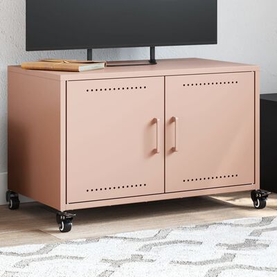 vidaXL Tv-meubel 68x39x43,5 cm staal roze