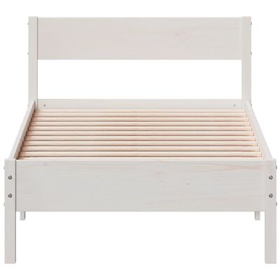 vidaXL Bedframe zonder matras massief grenenhout wit 90x200 cm