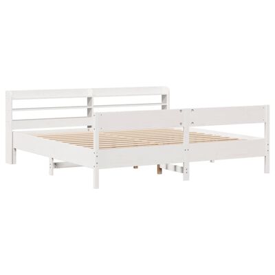 vidaXL Bedframe zonder matras massief grenenhout wit 180x200 cm