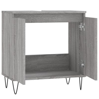 vidaXL Badkamerkast 58x33x60 cm bewerkt hout grijs sonoma eikenkleurig