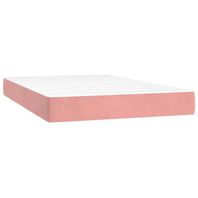 vidaXL Boxspring met matras fluweel roze 120x200 cm