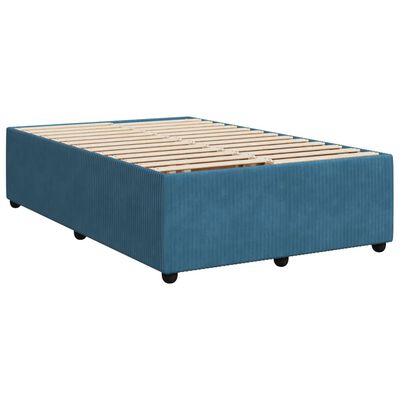 vidaXL Boxspring met matras fluweel blauw 120x190 cm