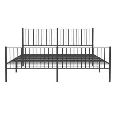 vidaXL Bedframe met hoofd- en voeteneinde metaal zwart 200x200 cm