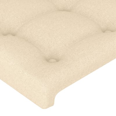 vidaXL Boxspring met matras stof crèmekleurig 160x200 cm