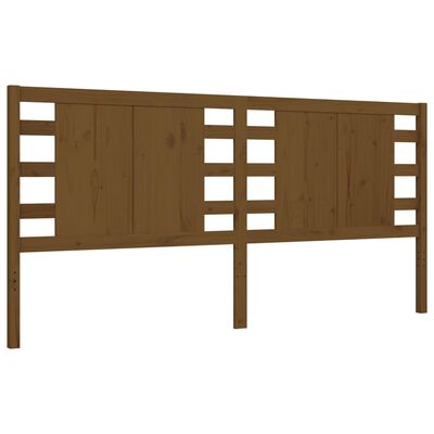 vidaXL Bedframe met hoofdbord massief hout honingbruin 200x200 cm