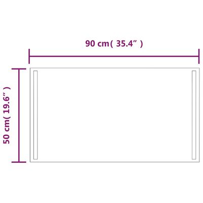 vidaXL Badkamerspiegel LED 50x90 cm